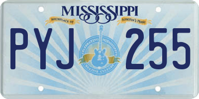 MS license plate PYJ255
