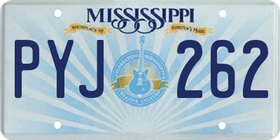 MS license plate PYJ262