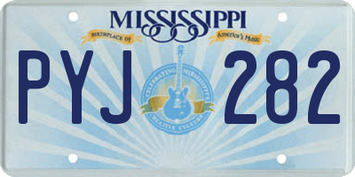 MS license plate PYJ282