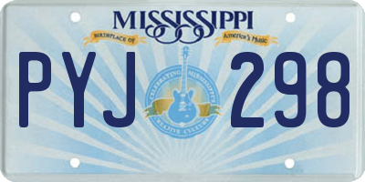 MS license plate PYJ298