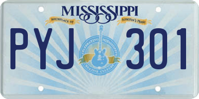 MS license plate PYJ301