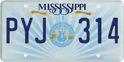 MS license plate PYJ314