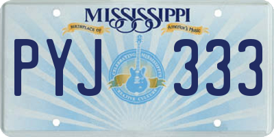 MS license plate PYJ333