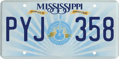 MS license plate PYJ358