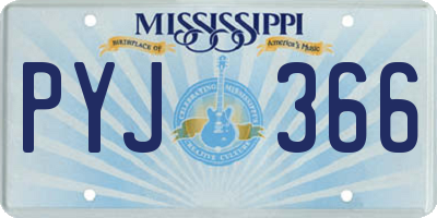 MS license plate PYJ366