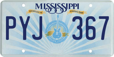 MS license plate PYJ367