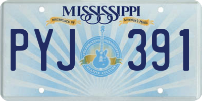 MS license plate PYJ391
