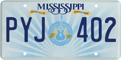 MS license plate PYJ402