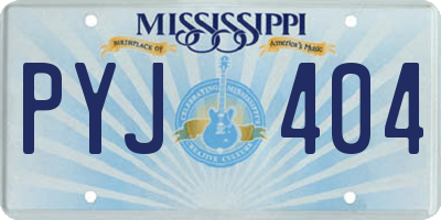 MS license plate PYJ404