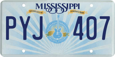 MS license plate PYJ407