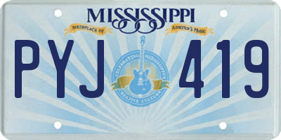 MS license plate PYJ419