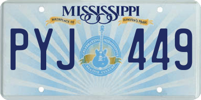MS license plate PYJ449