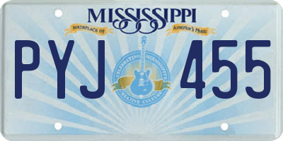 MS license plate PYJ455