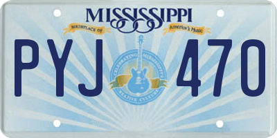 MS license plate PYJ470