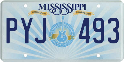 MS license plate PYJ493