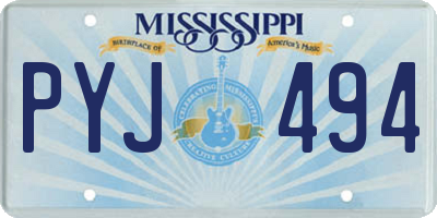 MS license plate PYJ494