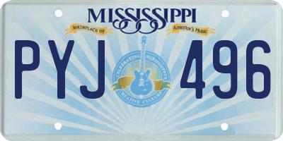MS license plate PYJ496