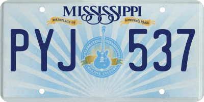 MS license plate PYJ537