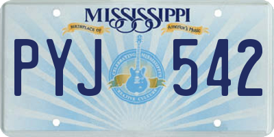 MS license plate PYJ542