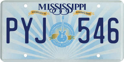 MS license plate PYJ546