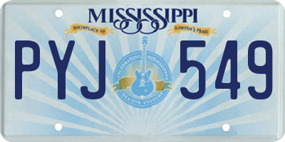 MS license plate PYJ549