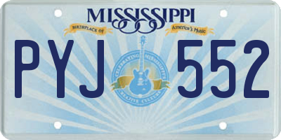 MS license plate PYJ552