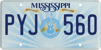 MS license plate PYJ560