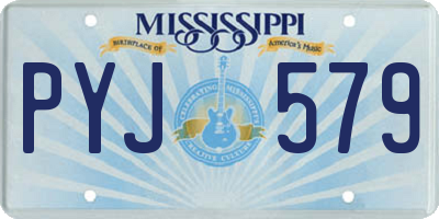 MS license plate PYJ579