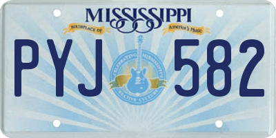 MS license plate PYJ582