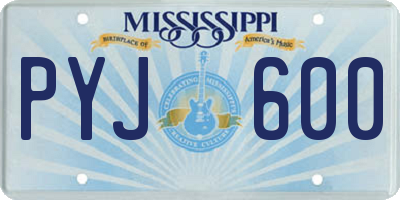 MS license plate PYJ600