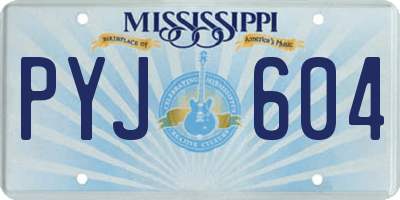 MS license plate PYJ604