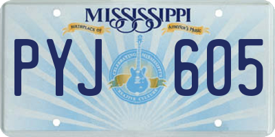 MS license plate PYJ605