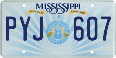 MS license plate PYJ607