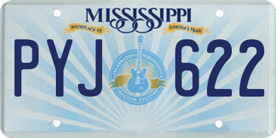 MS license plate PYJ622