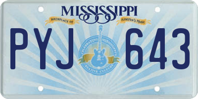 MS license plate PYJ643