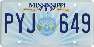 MS license plate PYJ649