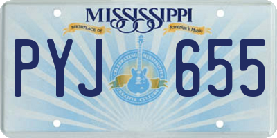 MS license plate PYJ655