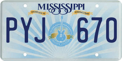 MS license plate PYJ670