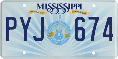 MS license plate PYJ674