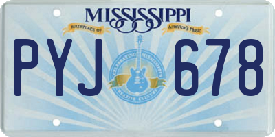 MS license plate PYJ678