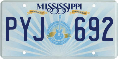 MS license plate PYJ692