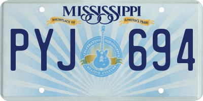MS license plate PYJ694