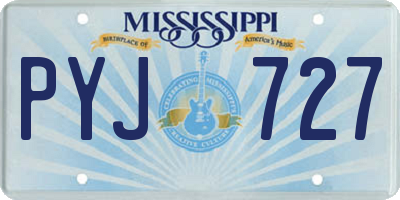 MS license plate PYJ727