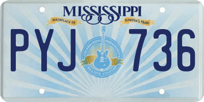 MS license plate PYJ736