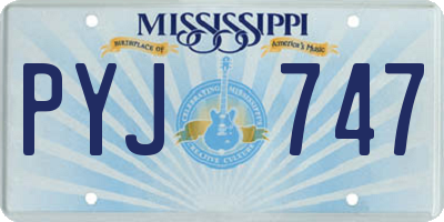 MS license plate PYJ747