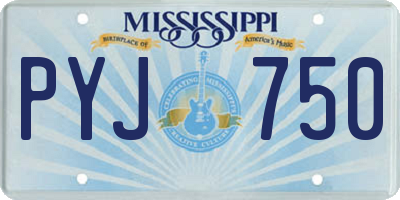 MS license plate PYJ750