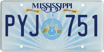 MS license plate PYJ751