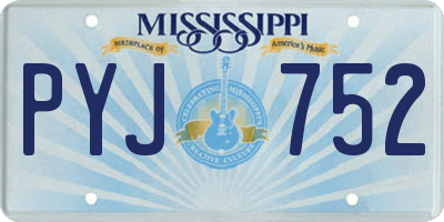 MS license plate PYJ752