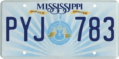 MS license plate PYJ783