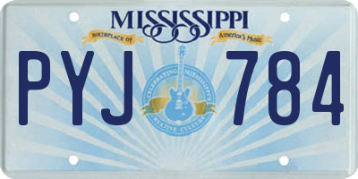 MS license plate PYJ784